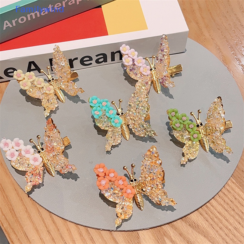 Kẹp Tóc Hình Cánh Bướm Phối Tua Rua Dễ Thương Cho Bé Gái