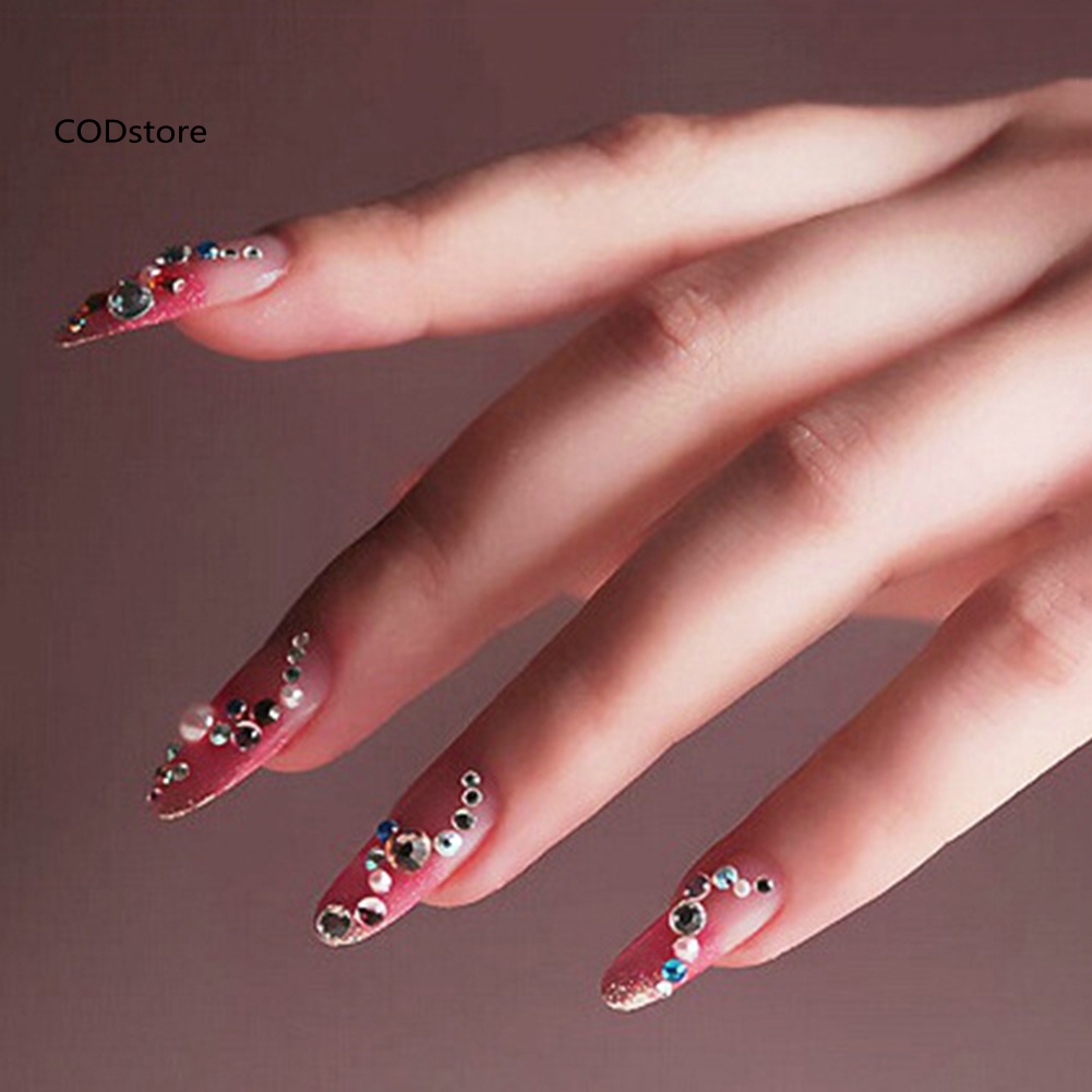 Hộp 500 Hạt Đá Tròn 2.0mm 12 Màu Trang Trí Móng Tay