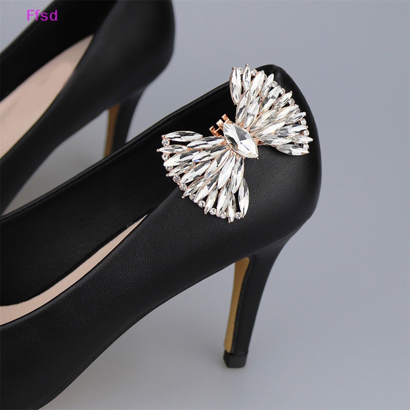 {Ffsd} Phụ Kiện Kẹp Giày Đính Đá Sáng Bóng Hình Nơ Dành Cho Nữ * Giảm Giá Hot