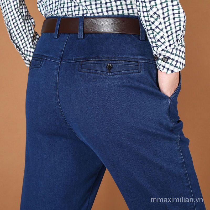 Quần Jeans Dài Lưng Cao Ống Suông Rộng Thời Trang Mùa Hè Cho Nam Giới