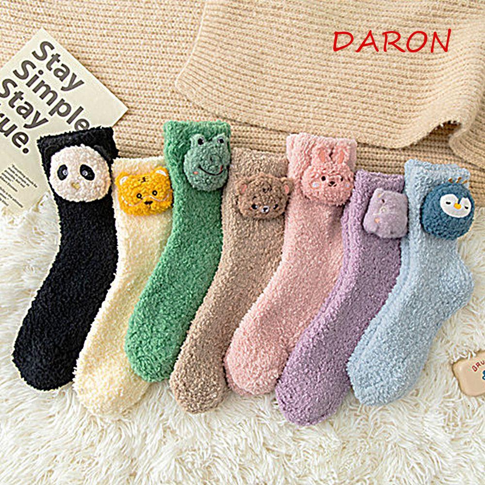 Daron Vớ Ống Trung Ba Chiều Thiết Kế Hình Gấu Hoạt Hình Phong Cách Hàn Quốc Thời Trang Cho Nữ