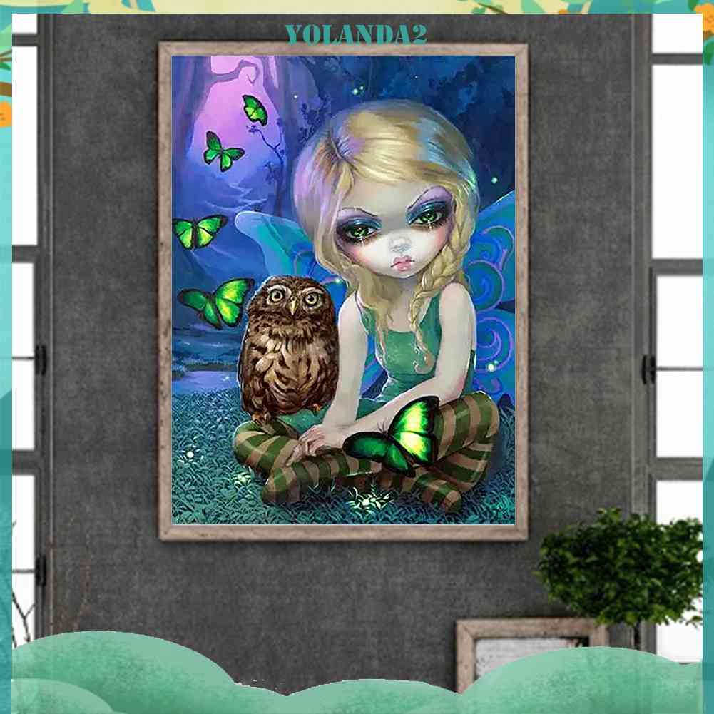 Tranh Đính Đá Kim Cương Toàn Bộ 5D DIY Hình Vẽ Cô Gái Trang Trí Nhà Cửa