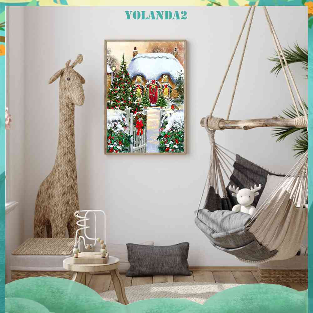 Tranh Đính Đá Kim Cương Toàn Bộ 5D DIY Hình Vẽ Vườn Giáng Sinh