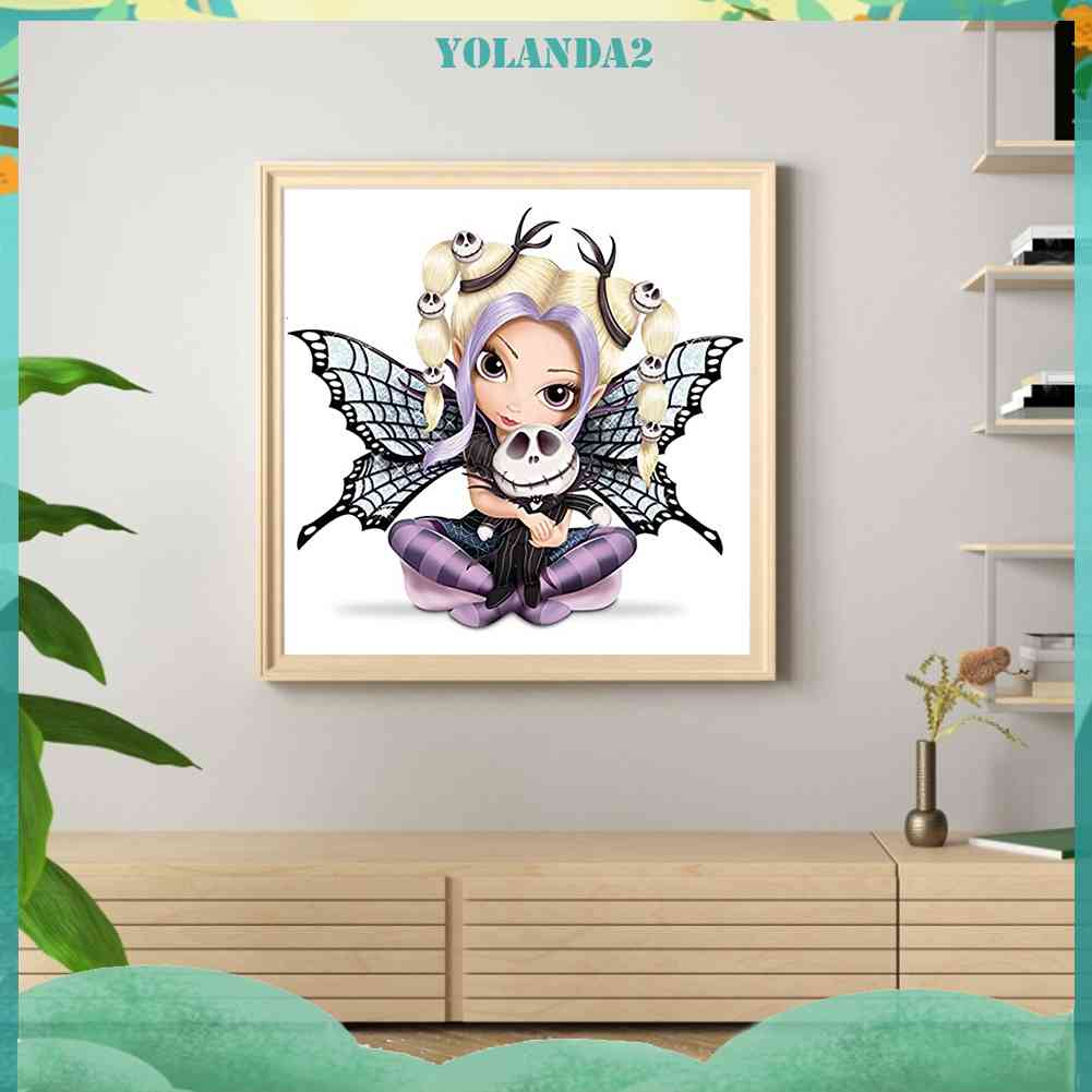 Bộ Tranh Đính Đá 5D Tự Làm Toàn Diện Hình Búp Bê Mắt To Trang Trí Nhà Cửa