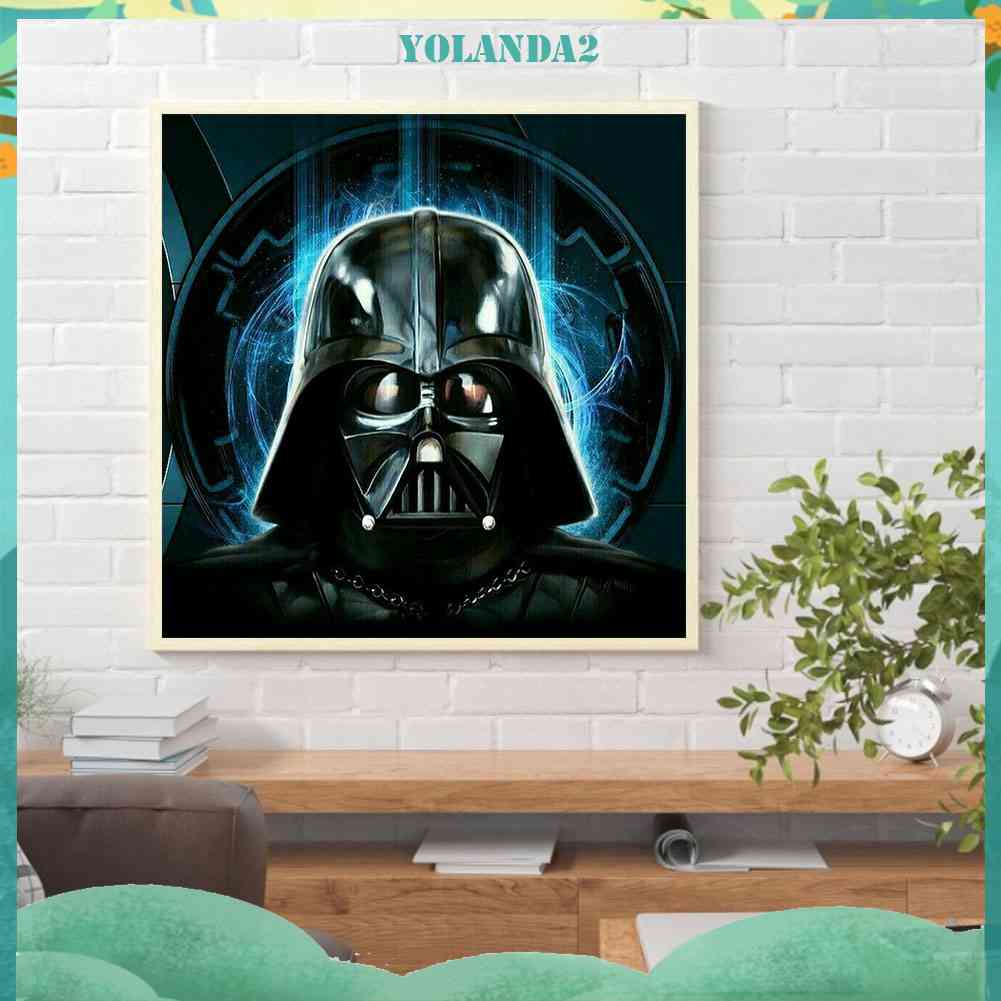 Tranh Đính Đá Kim Cương Toàn Bộ 5D DIY Hình Vẽ Darth Vader Trang Trí Nhà Cửa