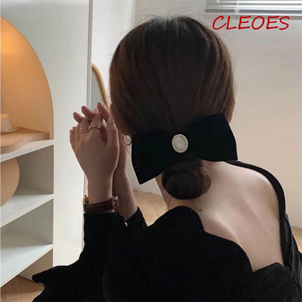 Kẹp Tóc Nơ Vải Nhung Phong Cách Vintage Dành Cho Nữ