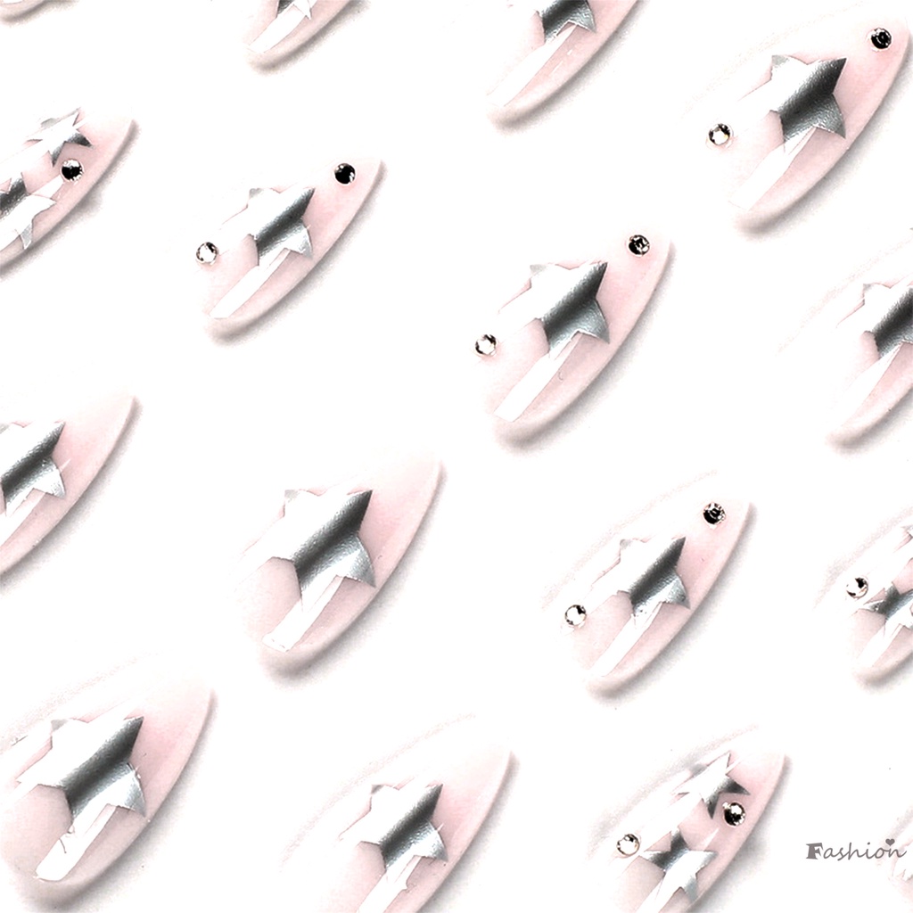 Móng Tay Giả Hình Ngôi Sao Màu Bạc Quyến Rũ