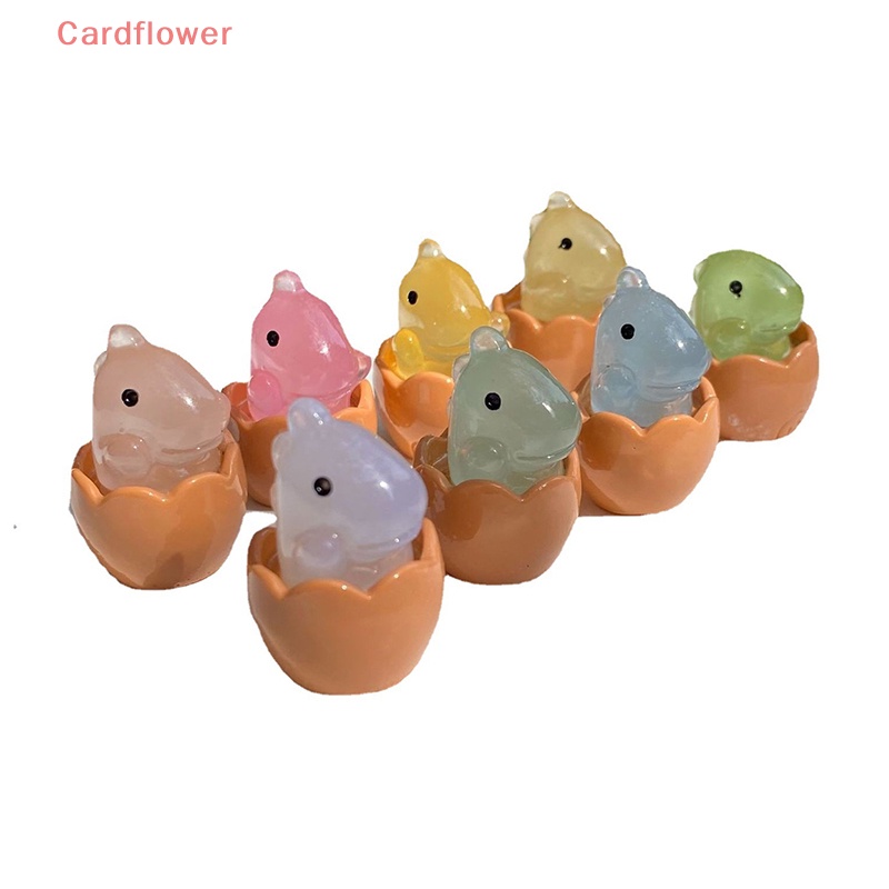 Bộ 2 Mô Hình Khủng Long Mini Bằng Nhựa Phát Quang Dễ Thương Trang Trí Xe Hơi / Nhà Cửa