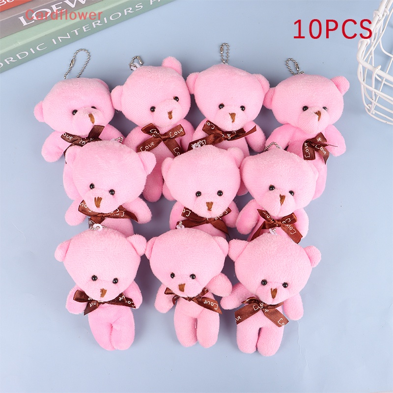 Bộ 10 Gấu Bông Mini 12cm Trang Trí Bó Hoa / Móc Khóa Mới