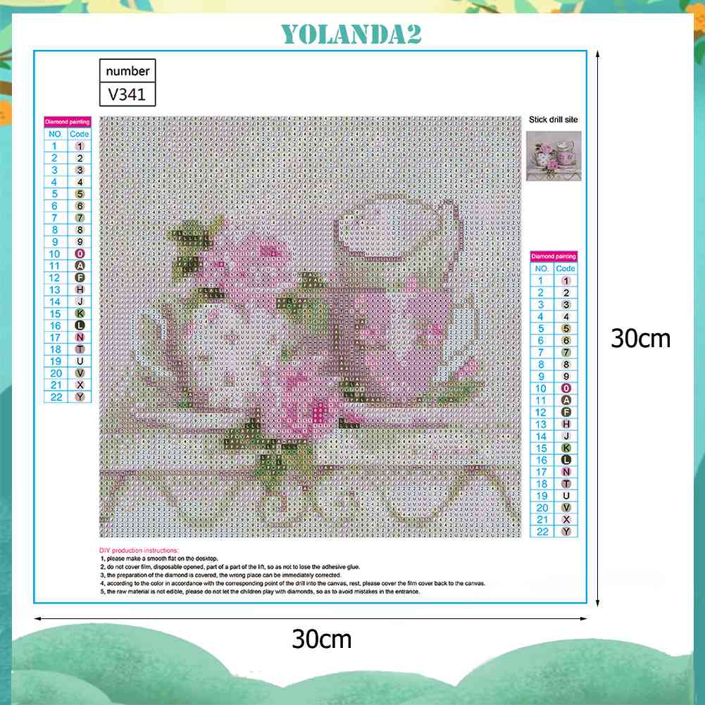 Bộ Tranh Đính Đá Tự Làm 5D DIY Hình Chiếc Cốc Màu Hồng