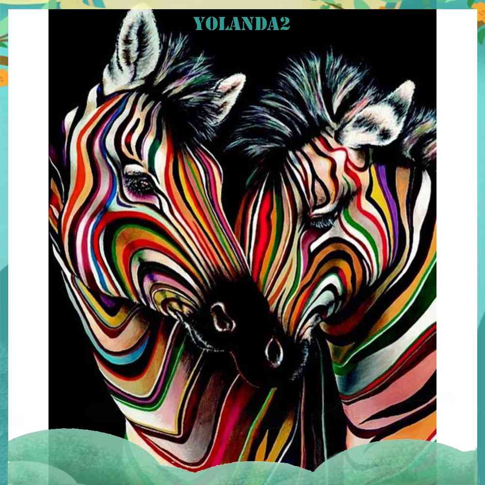 Tranh Đính Đá Kim Cương Toàn Bộ 5D DIY Hình Vẽ Ngựa Vằn