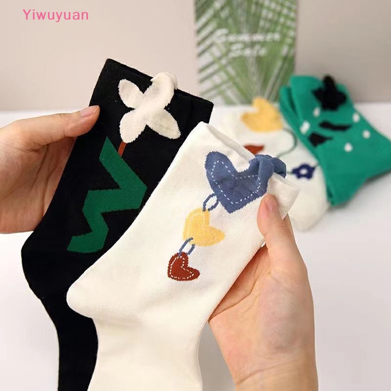 1 Đôi Tất Cotton Thoáng Khí Thời Trang Harajuku Nhật Bản Mới