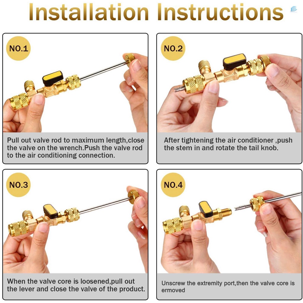 Dụng Cụ Tháo Lõi Van Đồng Hồ Thông Minh SAE 1 / 4inch 5 / 16inch Hai Kích Thước Cho HVAC R22 R410A