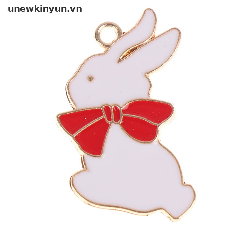 Set 10 Mặt Vòng cổ Tráng Men Hình Thỏ Và Hoa