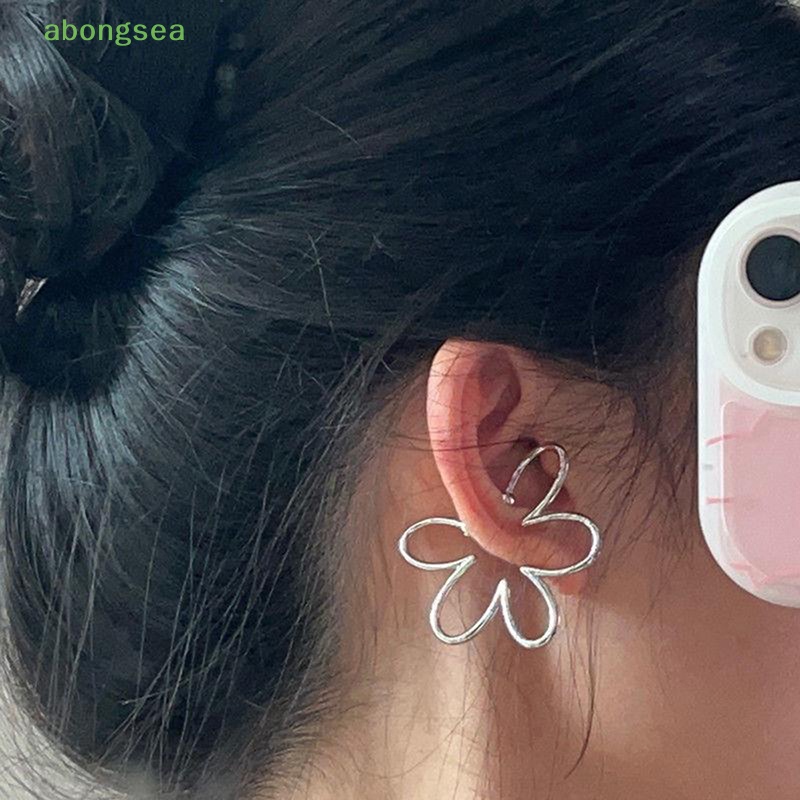 Khuyên Kẹp Vành Tai Bằng Bạc Không Cần Xỏ Lỗ Hình Hoa Thời Trang Cho Nữ