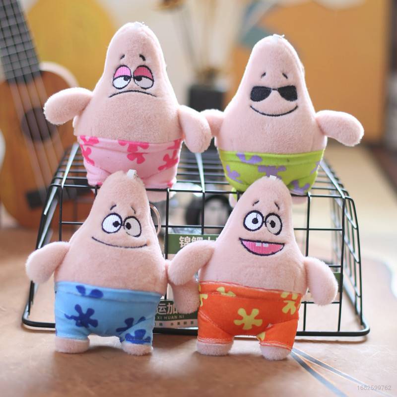 Búp Bê Nhồi Bông Nhiều Màu Sắc Hình Patrick Star Gắn Móc Khóa Ba Lô Cho Bé