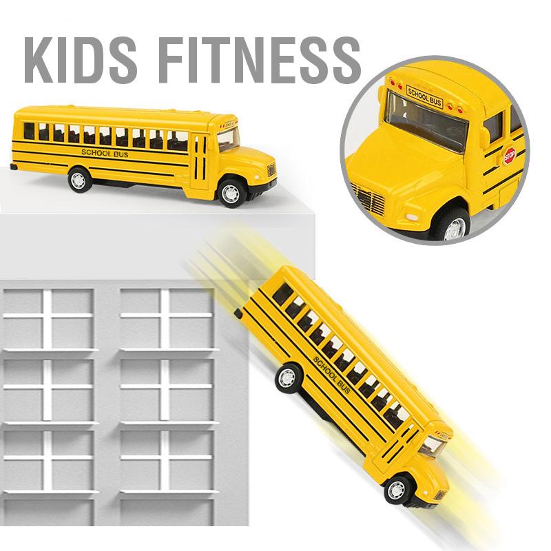 Kids Fitness Mô Hình Xe Buýt Trường Học Hợp Kim Phỏng Lực Đồ Chơi Cho Bé Trai Trẻ Em