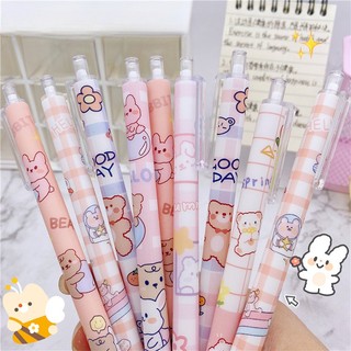 Bút bi mực đen ngòi 0.5mm in hình gấu dễ thương