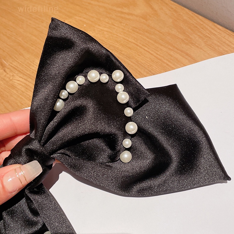 Kẹp Tóc Đính Nơ Ruy Băng Màu Trơn Đơn Giản Thời Trang