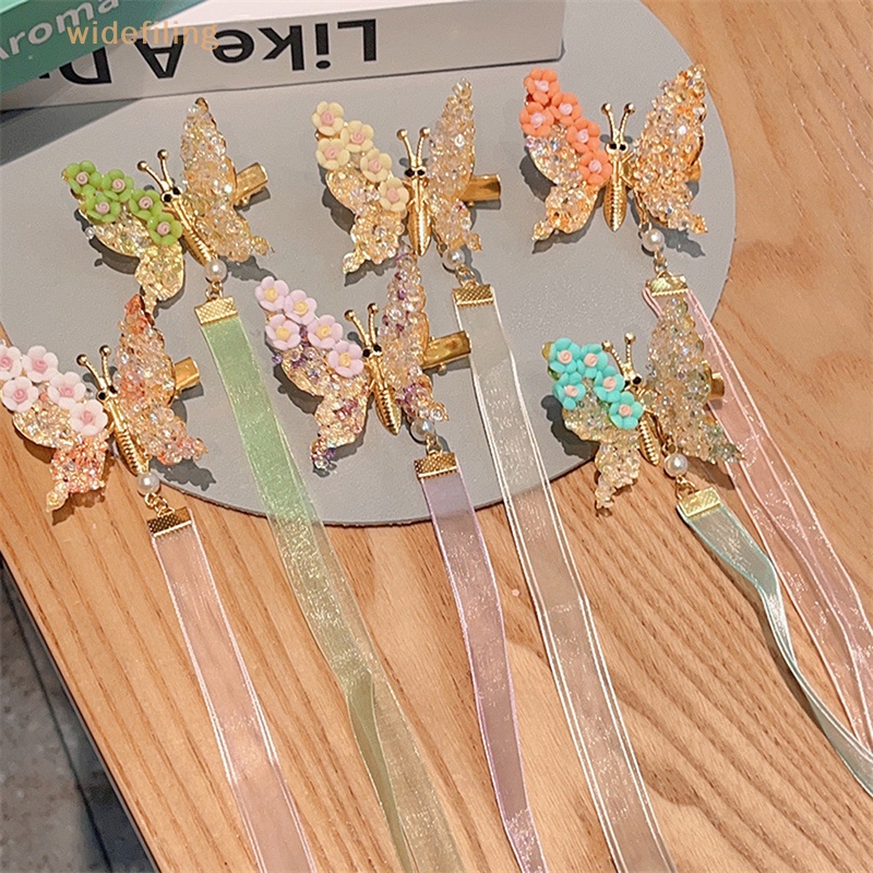 Kẹp Tóc Hình Cánh Bướm Phối Tua Rua Dễ Thương Cho Bé Gái