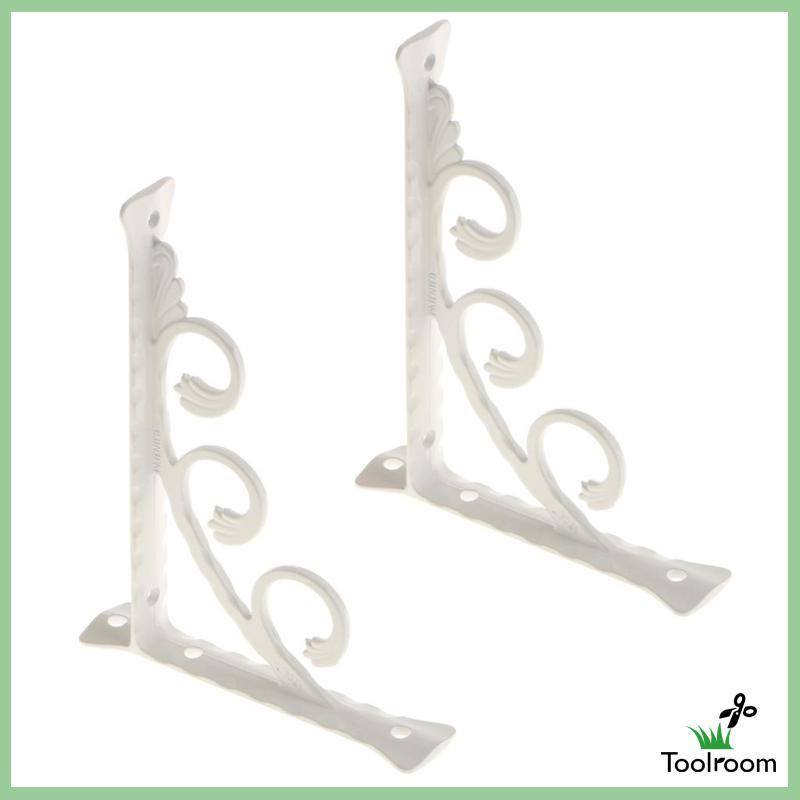 Bộ 2 Giá Đỡ Kim Loại Gắn Tường Màu Trắng Kích Thước 12x15cm Tiện Dụng