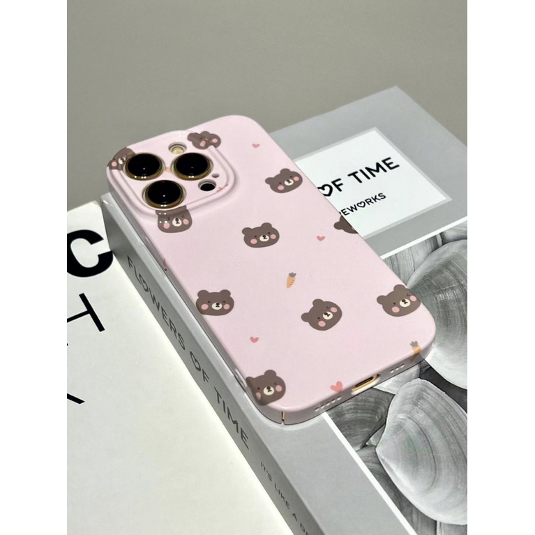 Ốp Điện Thoại Cứng Chống Sốc In Hình Gấu Hoạt Hình Dễ Thương Cho Iphone 8p 1214pro 1311 7 EDBZ