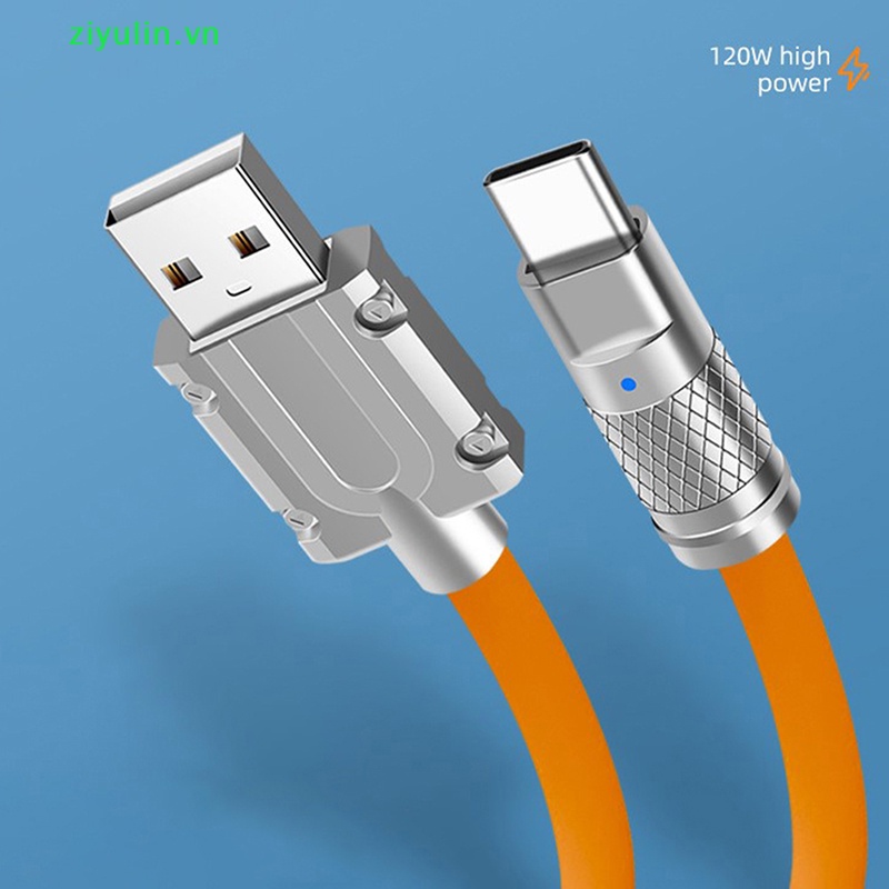 Dây Cáp Sạc Nhanh ziyulin 120W USB Type C Bằng Silicon Cho Xiaomi Huawei Samsung