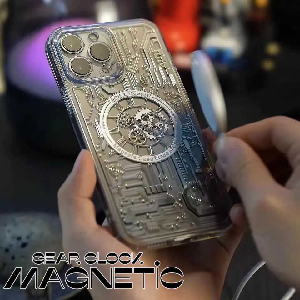 Ốp Điện Thoại Hình Đồng Hồ Có Nam Châm Cho iphone 14 13 12 Pro Max 14 Plus