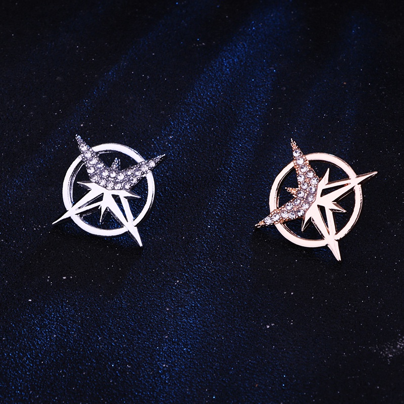 Ghim Cài Áo Hình Ngôi Sao Sáu Cánh Đính Đá Thời Trang Cho Nam