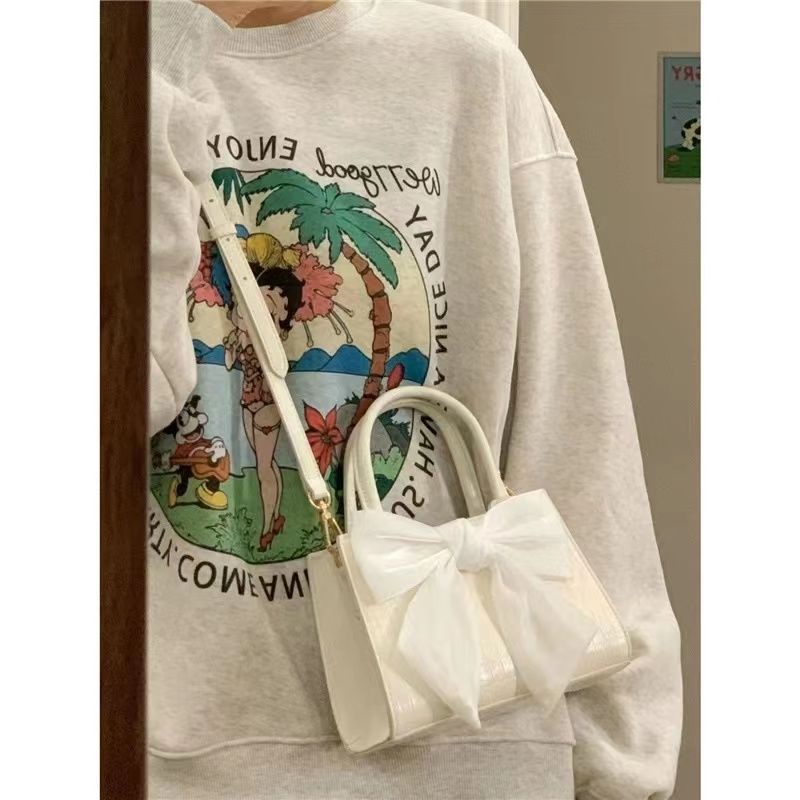 Túi Đeo Chéo Hình Vuông Nhỏ Đính Nơ Phong Cách Mới Cho Nữ