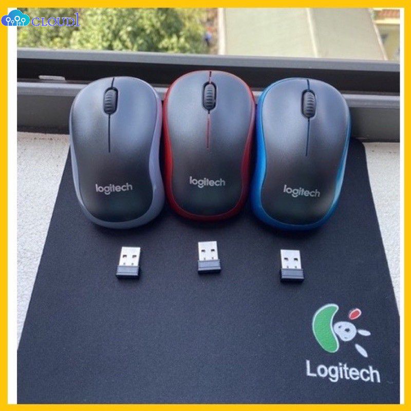 Logitech Chuột Quang Không Dây M185-Đen & Đỏ Cloud1