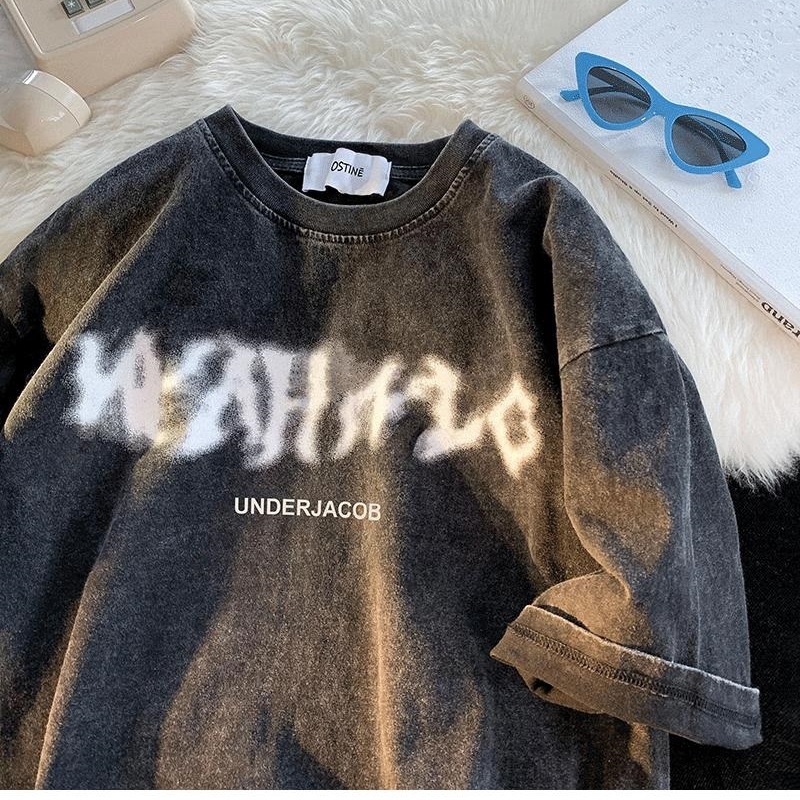 Áo Thun Nam Tay Ngắn Dáng Rộng Phong Cách Mùa Hè Cá Tính