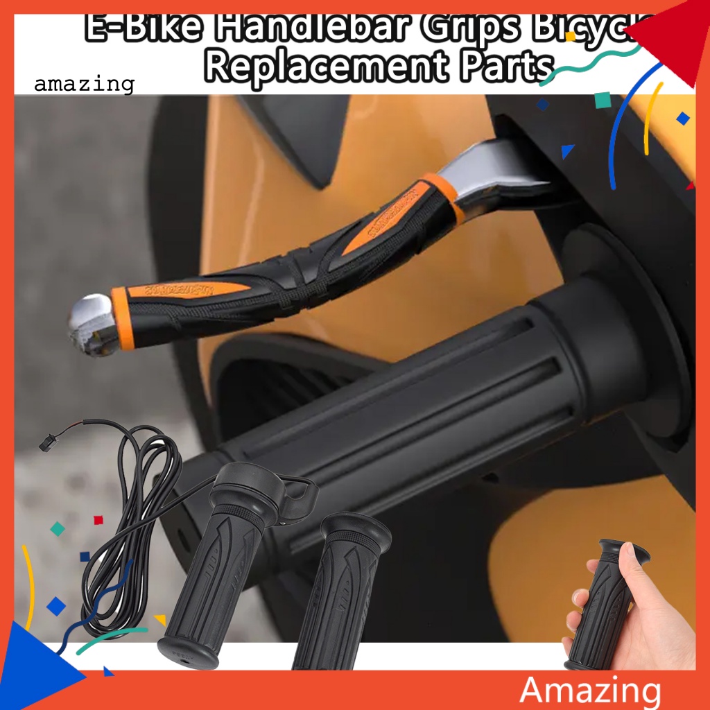 1 Cặp Bọc Tay Lái Xe Đạp Điện Bằng Cao Su Gọn Nhẹ Chống Trượt