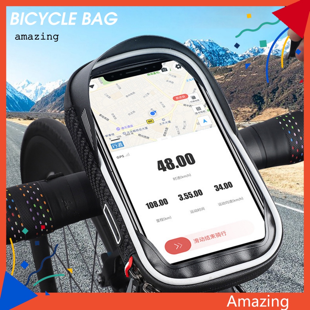 [AM] Túi Đựng Điện Thoại Di Động Dày Dặn Dễ Lắp Đặt Có Thể Xoay Gắn Khung Xe Đạp Ngoài Trời