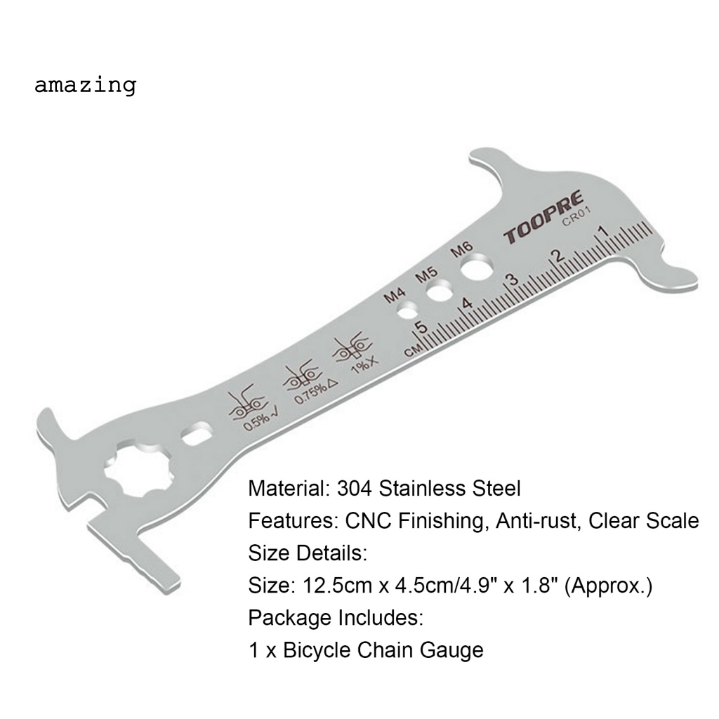Thước Đo Dây Xích Xe Đạp Màu Sắc Bạc Tiện Dụng