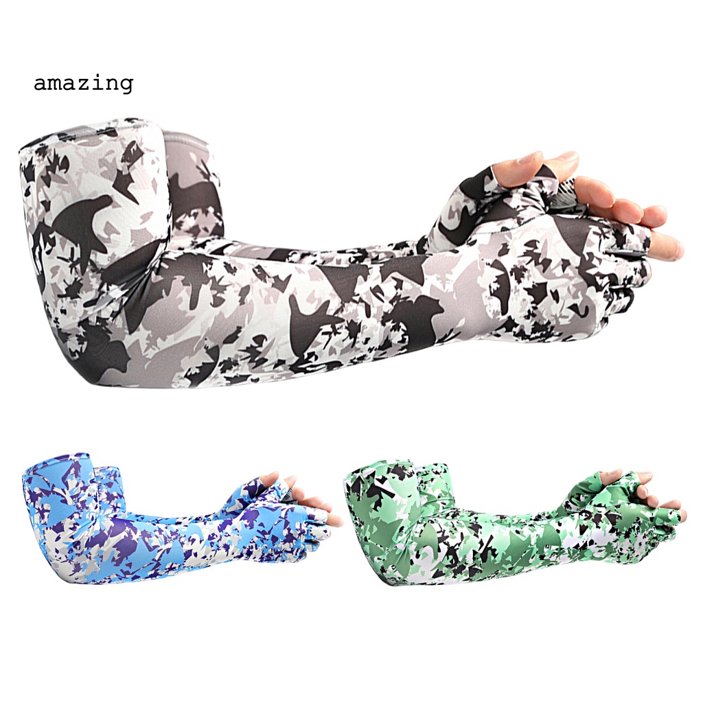 1 Cặp Găng Tay Dài In Họa Tiết Dùng Đạp Xe Ngoài Trời