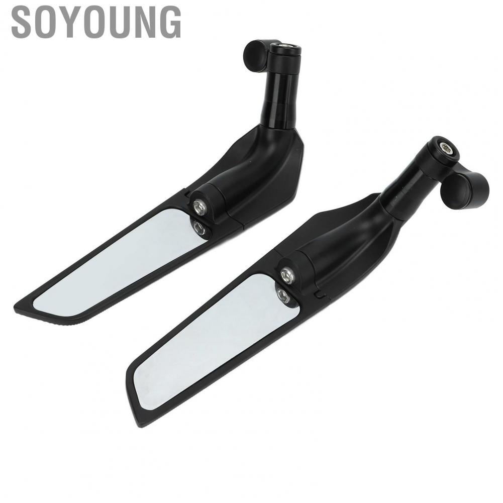 Soyoung Motorcycle Wing Mirror  2pcs Universal Adjustable Handlebar Mirror  for Motorbike
