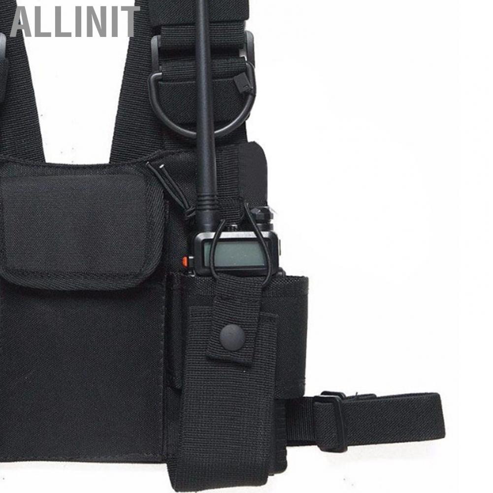 Allinit Walkie Talkie Chest Pocket  Side Buckle Durable Large Capacity Wear Resistant Adjustable Length Widen Shoulder Straps Rig Bag for Outdoor
