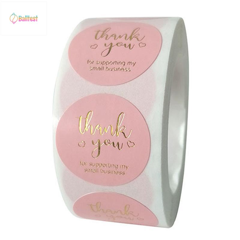 💜500 nhãn dán Sticker cảm ơn dành cho shop bán hàng, size 2.5cm. Chỉ việc gỡ ra dán. Có loại ép kim rất đẹp