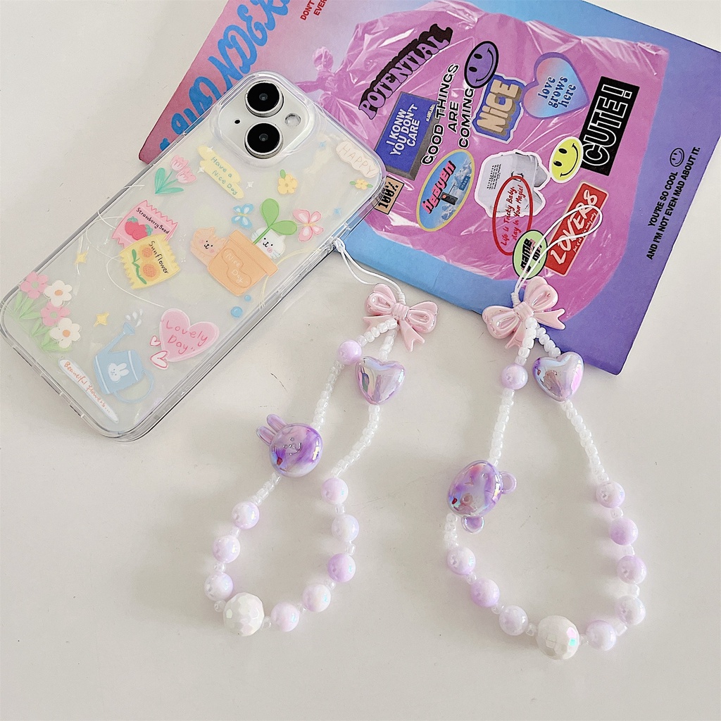 Dây Đeo Túi Xách / Điện Thoại Bằng acrylic Hình Gấu / Thỏ Hoạt Hình Dễ Thương Cho iphone / airpods