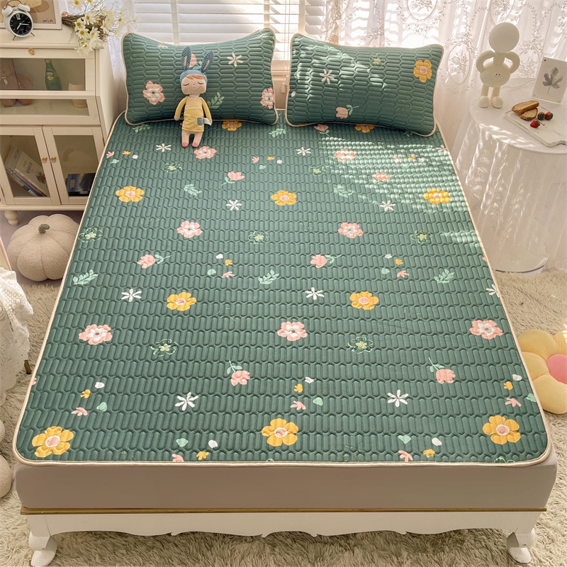 Bộ Chăn Ga Và Vỏ Gối Chất Liệu Lụa Mềm Cao Cấp Thời Trang Dành Cho Mùa Hè