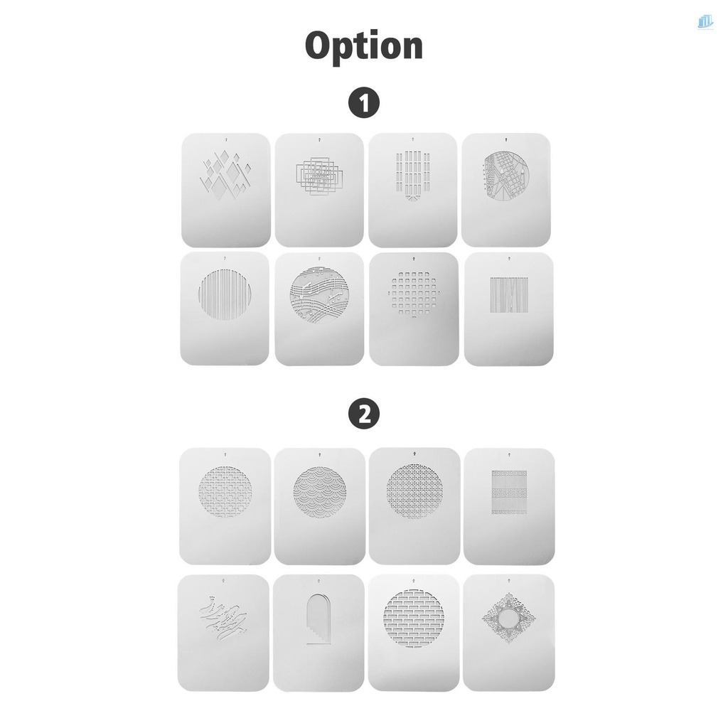 Bộ 8 Thẻ Đồ Họa smartwatchinone Bằng Kim Loại Với Họa Tiết Rỗng Để Chụp Ảnh