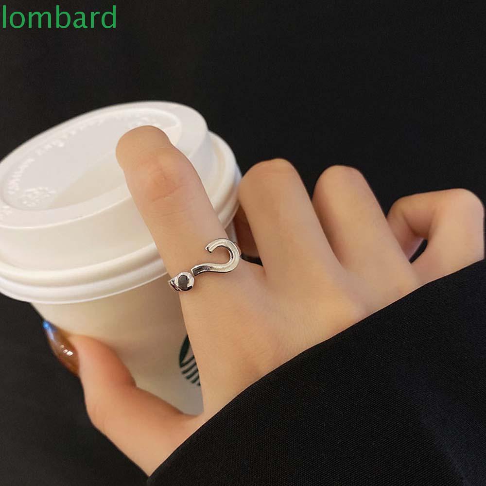 Nhẫn Đeo Tay Hình Dấu Hỏi Lombie &amp; Dấu Chấm Hỏi Thời Trang|Nhẫn Hở Mạ Bạc Hình Trái Tim Thời Trang Hàn Quốc