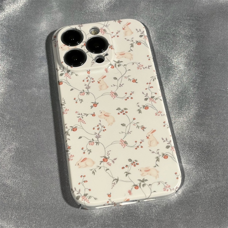 Ốp Điện Thoại Cứng Họa Tiết Hoa / Thỏ Nhỏ Dễ Thương Cho Iphone 713 12 11I 14 8x CKS5