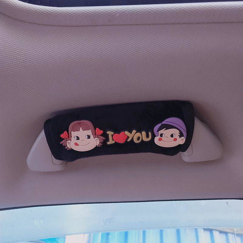 Cute Car Door Handle Protective Casing Cartoon Vehicle Handle Protective Cover Roof Gloves Car Interior Female Decoration Supplies PHwd