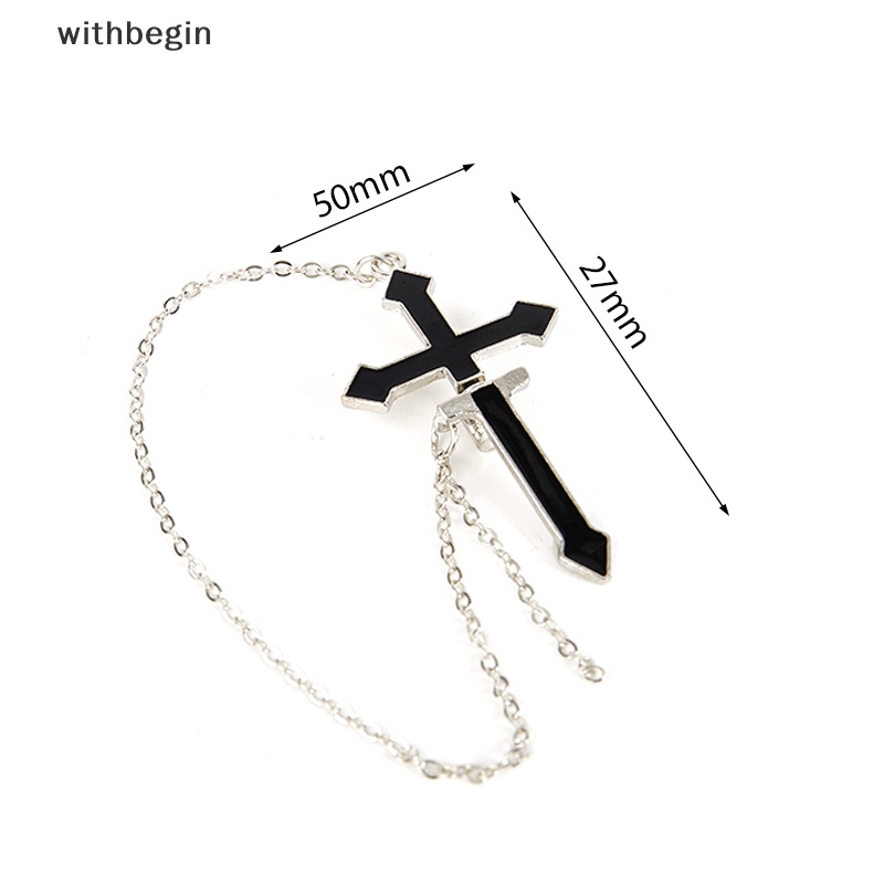 Đôi Khuyên Tai Dáng Dài Hình Thánh Giá Màu Đen Phong Cách Rock Cổ Điển Thời Trang Cho Tuổi Teen