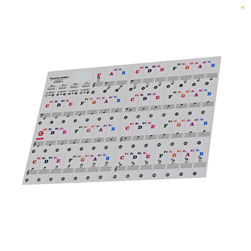 Miếng Dán Phím Đàn Piano 37 / 49 / 61 / 88 Trong Suốt Tháo Rời Được Dành Cho Trẻ Em Mới Tập Chơi