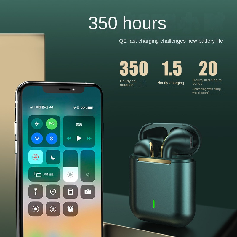 Tai Nghe Nhét Trong Không Dây Bluetooth J18 TWS Chống Thấm Nước Có Hộp Sạc