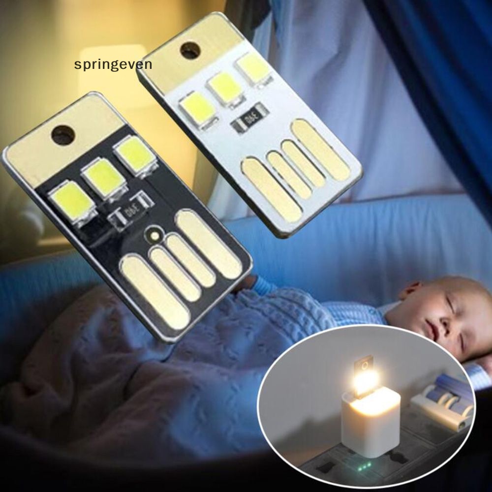Set 2 Thẻ Đèn LED USB Đa Năng Có Móc Khóa Sử Dụng Khi Đi Cắm Trại Ngoài Trời