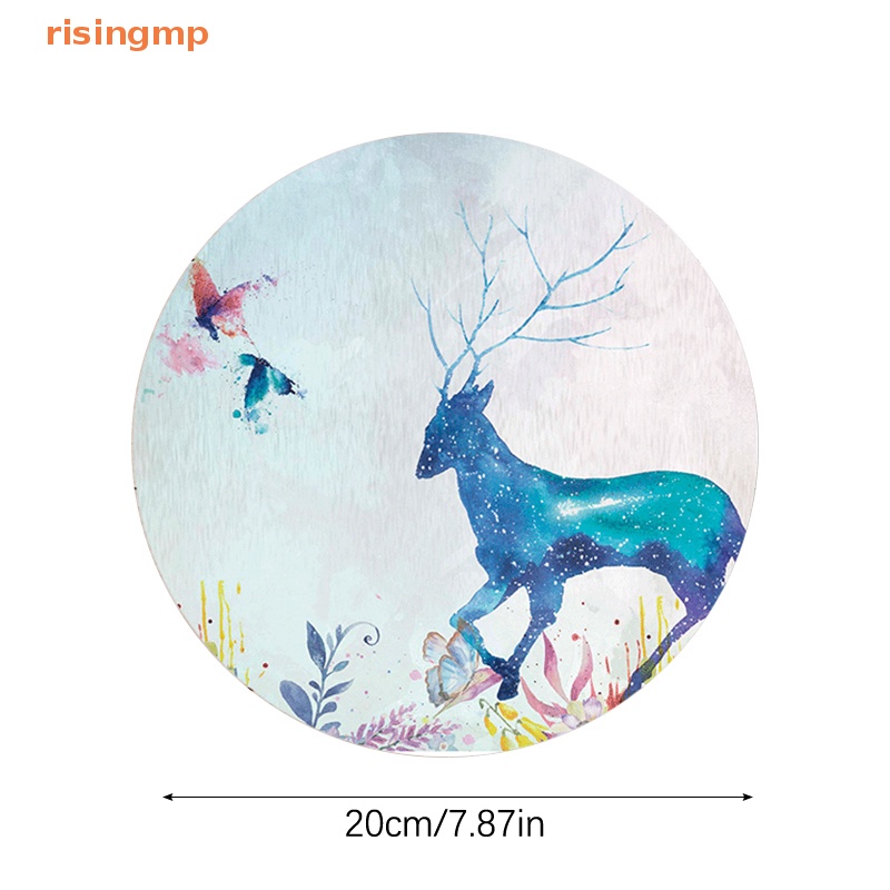 Thảm Lót Chuột Hình Tròn 20CM Chống Trượt In Họa Tiết Hoạt Hình Dễ Thương